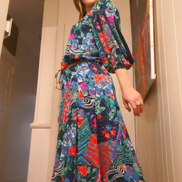 1980's psychedelic designer Diane Freis skirt set - Picture 2 of 15